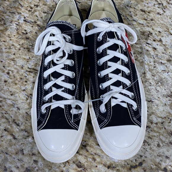 New Converse Comme Des Garçons Play Chucks Black Men’s 10 Women’s 12 - Picture 2 of 14